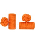 Orange Silk Barrel Knot Cufflinks 
