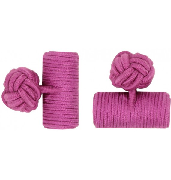 Fuchsia Silk Barrel Knot Cufflinks 