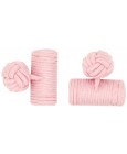 Light Pink Silk Barrel Knot Cufflinks 