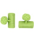 Pistachio Green Silk Barrel Knot Cufflinks 
