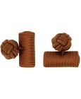 Brown Silk Barrel Knot Cufflinks 