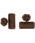 Dark Brown Silk Barrel Knot Cufflinks 