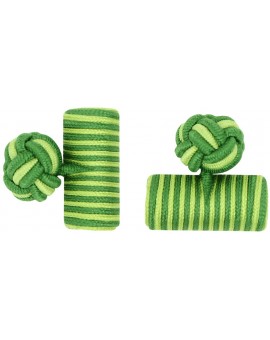Grass Green and Pistachio Green Silk Knot Cufflinks