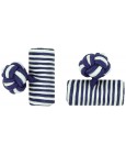 Purple and White Silk Barrel Knot Cufflinks 