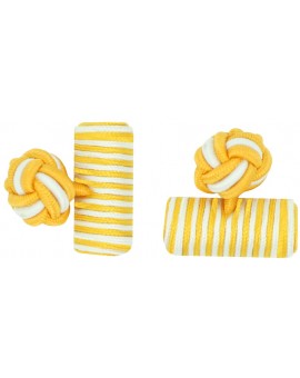 Gemelos Barril Elástico Amarillo Oscuro y Blanco