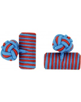 Gemelos Barril Elástico Azul y Rojo Oscuro
