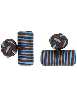 Gemelos Barril Elástico Marrón Oscuro y Azul Claro