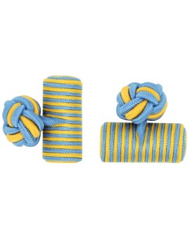 Gemelos Barril Elástico Azul Claro y Amarillo Oscuro