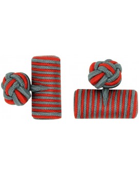 Gemelos Barril Elástico Gris y Rojo Oscuro 