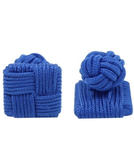 Blue Silk Square Knot Cufflinks 