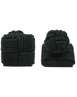Black Silk Square Knot Cufflinks 