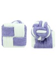 Purple and White Silk Square Knot Cufflinks 