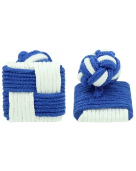 Gemelos Cuadrado Elástico Azul y Blanco