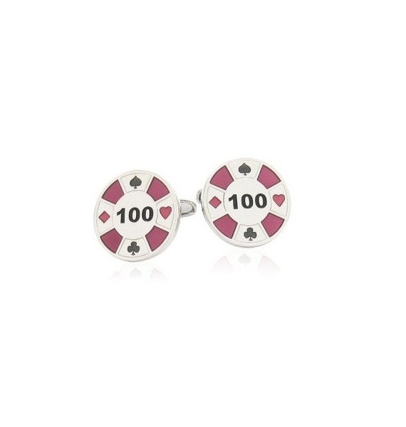 Boutons de manchette jeton de poker 100