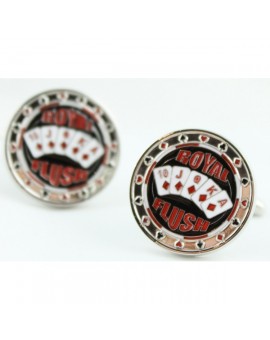 Royal Flush Poker Cufflinks 