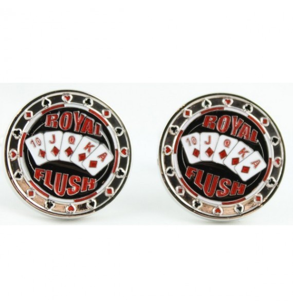 Royal Flush Poker Cufflinks 