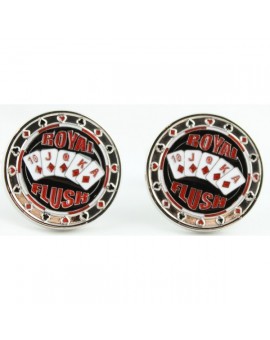 Royal Flush Poker Cufflinks 