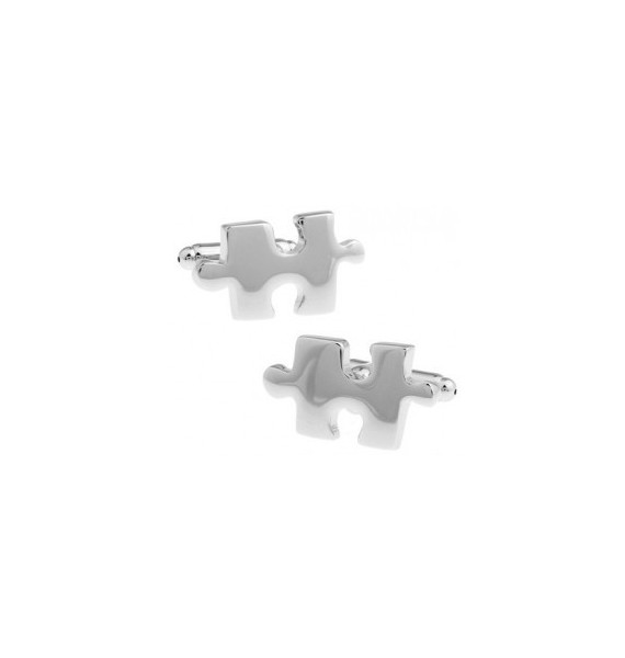 Silver Plated Puzzle Piece Cufflinks 