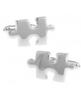 Silver Plated Puzzle Piece Cufflinks 