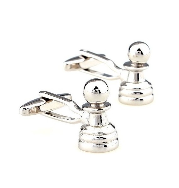 Silver Plated Chess Pawn Cufflinks 