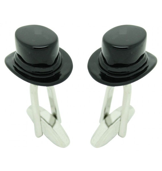 Black Top Hat Cufflinks