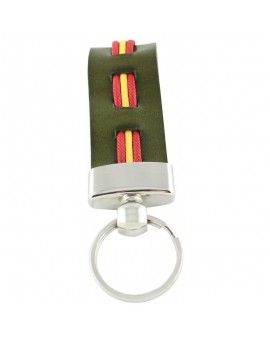 Llavero Cuero Verde Bandera de España