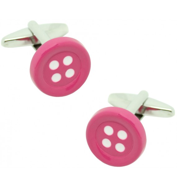 Pink Button Cufflinks 