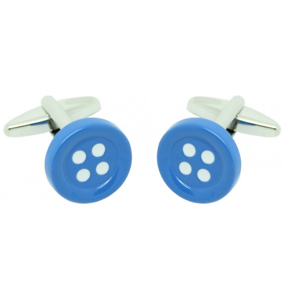 Blue Button Cufflinks 