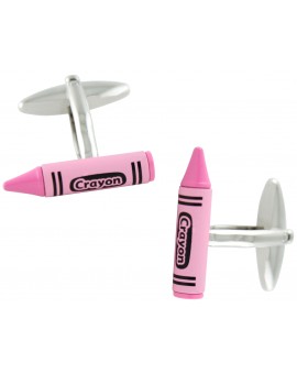 Pink Crayon Cufflinks 