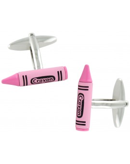 Pink Crayon Cufflinks