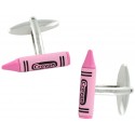 Pink Crayon Cufflinks 