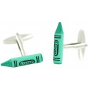 Green Crayon Cufflinks 