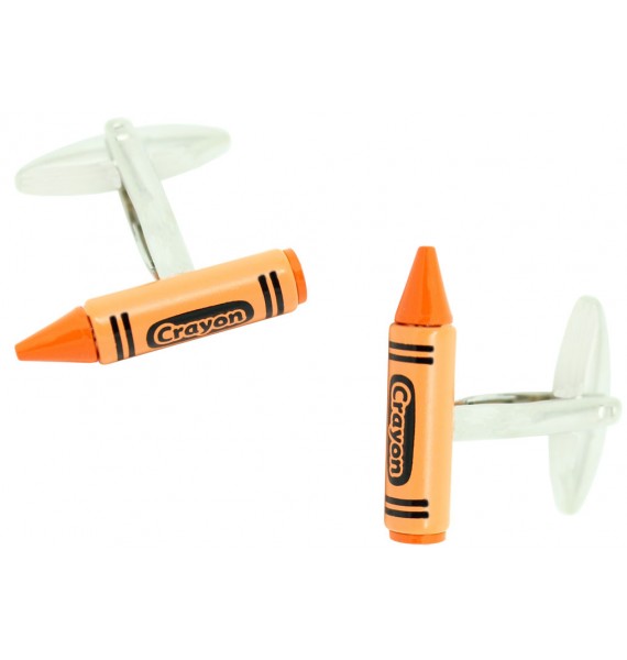 Orange Crayon Cufflinks 