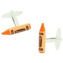 Orange Crayon Cufflinks 