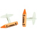 Orange Crayon Cufflinks 