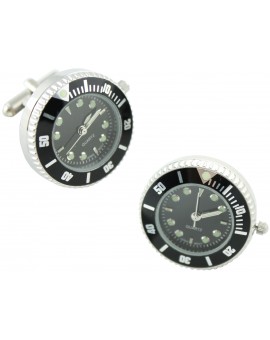Gemelos para camisa Reloj Sport Negro