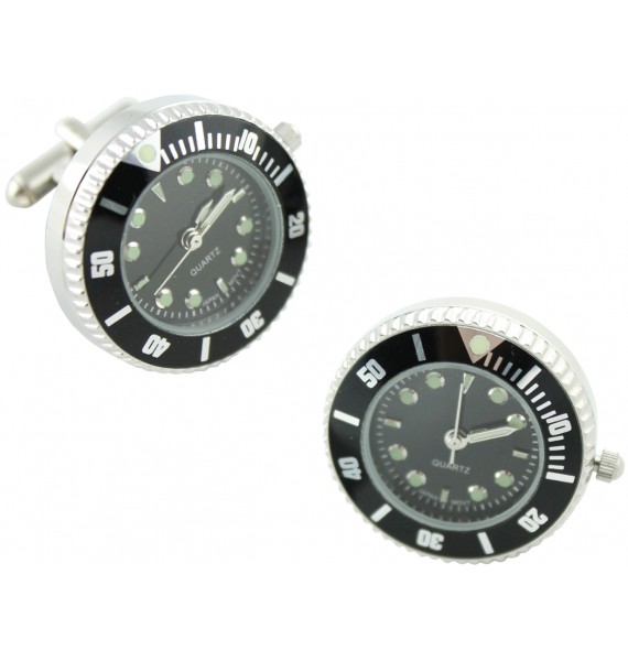 Gemelos para camisa Reloj Sport Negro