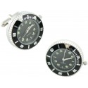Gemelos para camisa Reloj Sport Negro