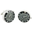 Gemelos para camisa Reloj Sport Negro