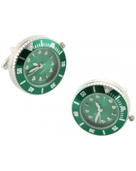 Gemelos para camisa reloj automático verde