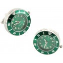 Gemelos para camisa reloj automático verde