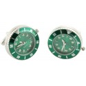 Gemelos para camisa reloj automático verde
