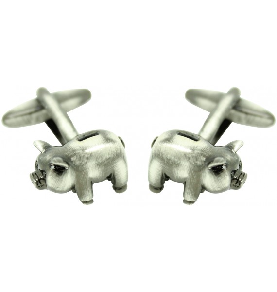 Gemelos cerdo hucha plateado