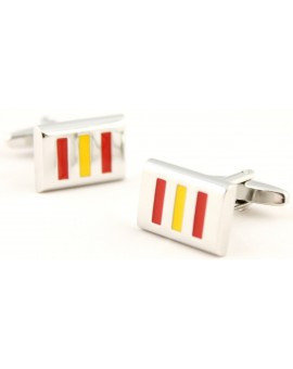 Spain Flag Rectangle Cufflinks 