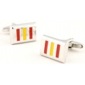 Spain Flag Rectangle Cufflinks 