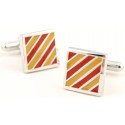 Red and Yellow Square Cufflinks 