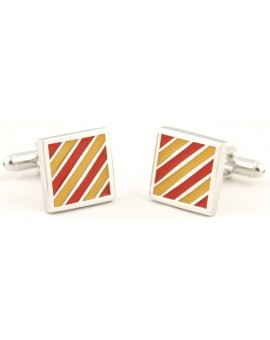 Red and Yellow Square Cufflinks  2