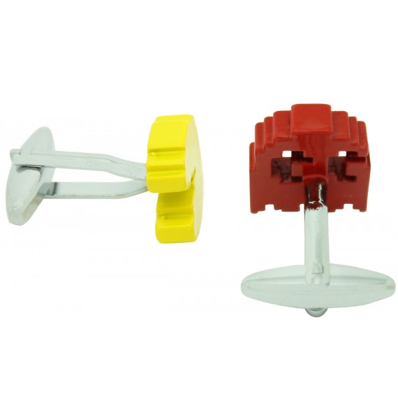 Gemelos Comecocos pacman amarillo y rojo para camisa