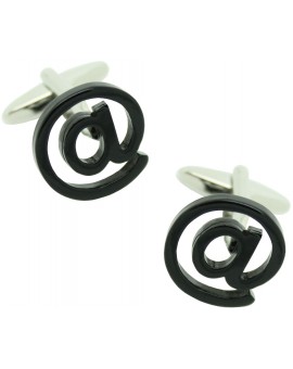 Black At Sign Cufflinks 