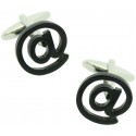 Black At Sign Cufflinks 